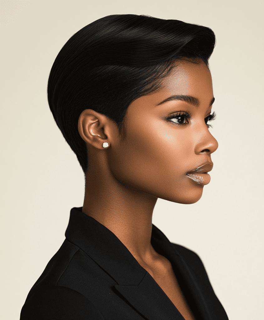 A sleek look of a Black woman 