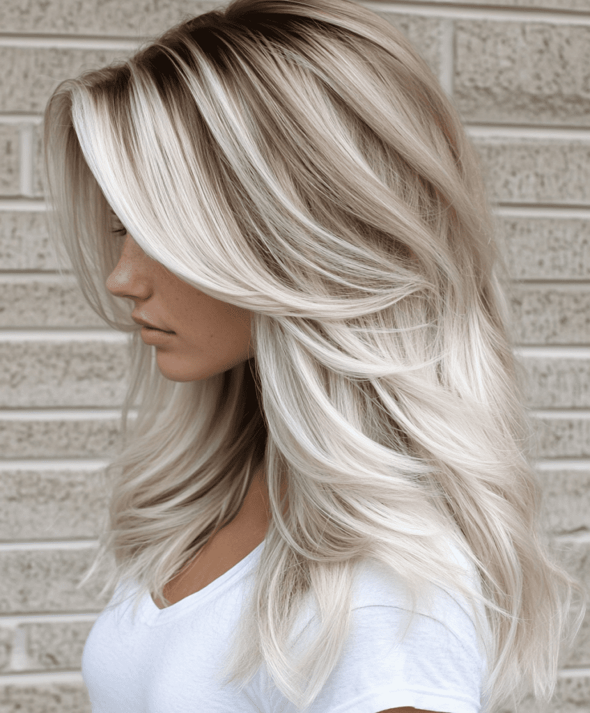 Platinum Blonde with Brown Hair Underlights