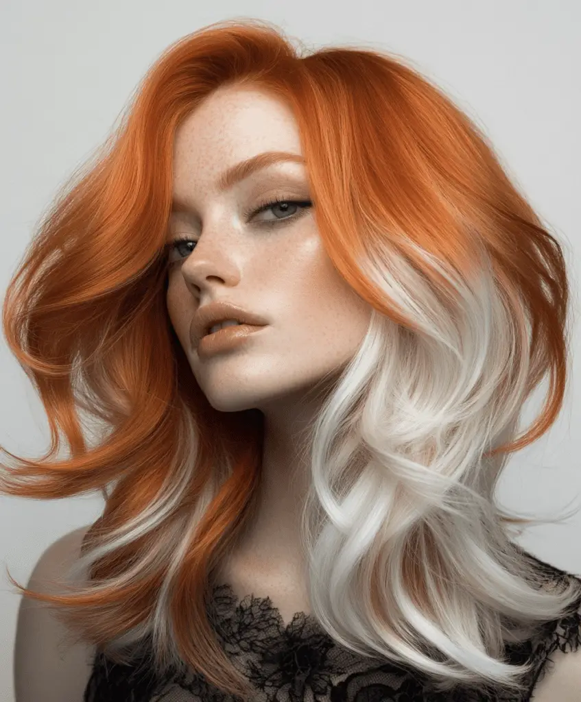 Striking blend of copper and platinum tones