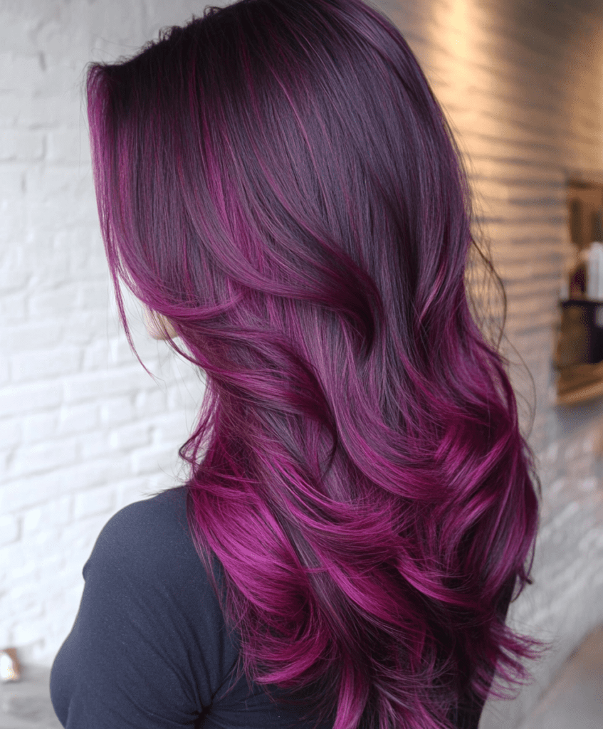 Magenta color melt long layers 