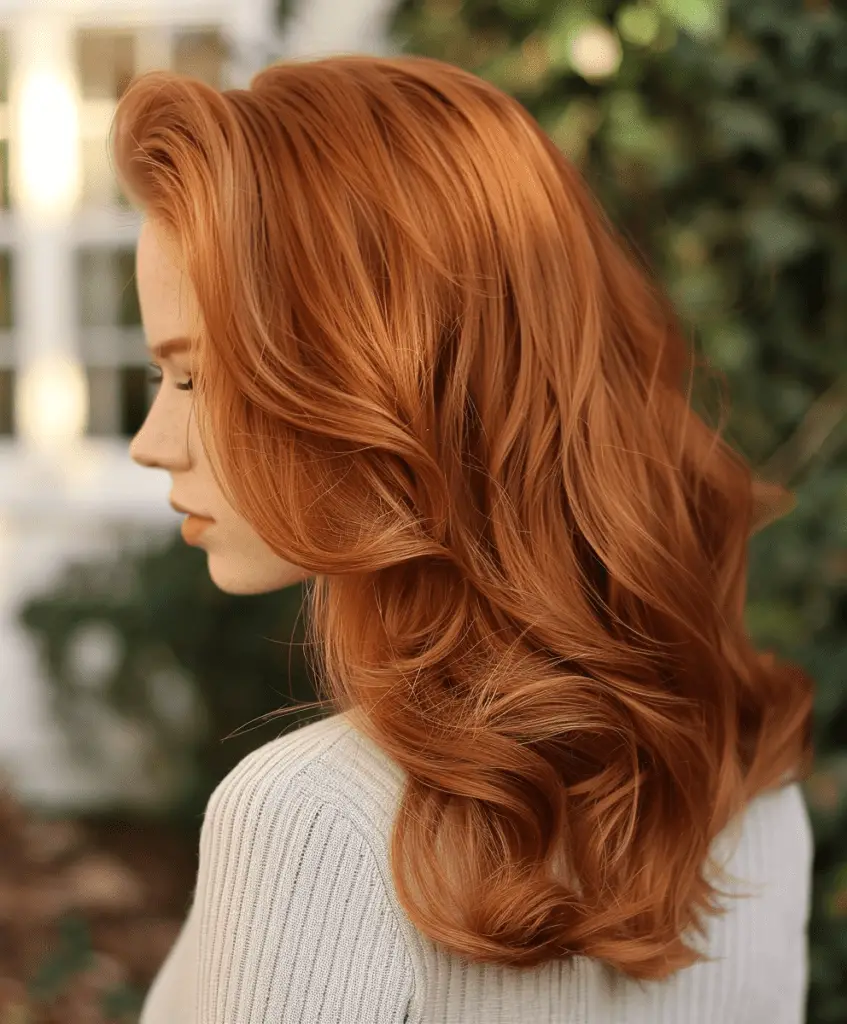 Soft copper honey hair with warm tones