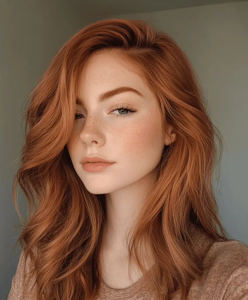 Soft copper sand hair with warm sandy tones