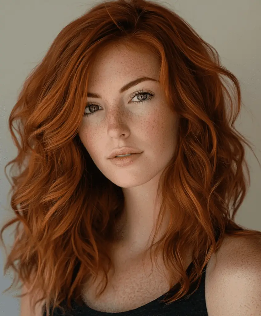 Rich copper spice hair with deep hues